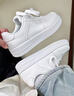 回力小白鞋女款2025新款秋冬爆款鞋子女鞋配裙子百搭运动厚底板鞋 白色 脚胖脚宽拍大一码 【4厘米超轻底】 37 实拍图