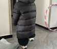保姆鹅  【风墙】儿童羽绒服宝宝中长款护脸加厚外套保暖童装[NG2664] 炭黑 130 实拍图