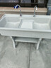 石英石洗衣池阳台家用洗衣台带搓板大理石洗衣槽一体成型水池水槽 新一代加厚120双池款坚固不摇晃 实拍图