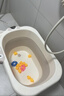 世纪宝贝（babyhood）小鳄鱼浴桶 儿童可折叠泡澡桶婴儿洗澡盆0-10岁宝宝 329洛克黄 实拍图