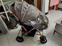 豪威 婴儿推车可坐可躺双向便携婴儿车0-3岁轻便BB手推车（全车可水洗） 亚麻灰+至尊款+可坐躺双向+音乐餐盘（全车可水洗） 实拍图