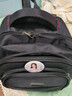 袋鼠双肩包男士背包大容量行李旅游包学生书包女初中商务笔记本电脑包 黑色配蓝标 实拍图