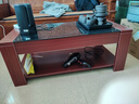 雅美乐茶几客厅简约现代小户型钢化玻璃木质双层茶几桌 柚木色 实拍图
