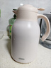 膳魔师（THERMOS）保温壶玻璃内胆家用大容量便携宿舍暖水壶热水瓶TEHA/TEHD TEHA-奶油白 1.48L 实拍图