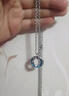 戚小米[刻字]项链男潮男生吊坠简约个性锁骨链潮牌百搭挂饰卫衣链男 蓝色 实拍图