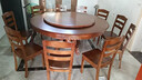 卡洛森（KALUOSEN）餐桌 中式实木圆形餐桌带转盘10人家用圆桌吃饭歺桌圆餐桌椅组合 1.8米 餐桌+10椅配转盘（颜色备注） 实拍图