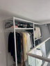 摩基简易衣柜出租房家用货架式挂衣架落地带纱帘开放式钢架结构衣架 三层长50宽40高160-低价实用款 实拍图