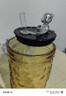 玻璃吸管水杯新款高颜值小熊吸管杯办公室家用钻石杯可爱创意杯子 钻石小熊【茶色】 330ml 实拍图