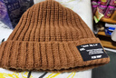 目丸帽子男士秋冬季毛线帽加绒保暖百搭冷帽宽松大头围显脸小针织帽男 咖啡色【加绒加厚】 实拍图