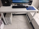 馨美凯电脑桌台式家用简易书桌办公桌简约现代工作台租房卧室学习写字桌 【单桌1.6cm厚桌面】白架+暖白色 长120cm*宽60cm*高74cm 实拍图