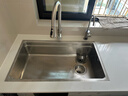 欧琳（OULIN）厨房水槽大单槽洗菜盆大单槽洗菜池一体盆SUS304不锈钢水槽台下盆 升级双阶梯76×45不锈钢抽拉龙头 实拍图