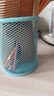 西玛（SIMAA）圆形笔筒网纹防锈办公金属 创意简约桌面收纳 莫兰迪蓝色7118 实拍图