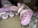 斯威（SWAY）轮滑鞋儿童溜冰鞋男女童初学套装中小学滑轮滑冰旱冰鞋成人直排轮 莫紫八轮全闪+头盔护具+一体支架 S (适合3-5岁)平时鞋码25-30 实拍图