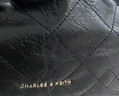 CHARLES&KEITH迷你菱格流浪包单肩斜挎双肩包包女包生日新年礼物CK2-60782390 【S号】Black黑色 S 实拍图