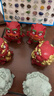 如果（Roogo）风狮爷摆件国潮石狮子桌面装饰吉祥物茶宠车载创意石敢当生日礼物 欢喜风狮爷一对（古彩红） 实拍图