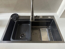 摩恩阳光系列厨房水槽大单槽洗菜盆一体盆304不锈钢台上中下家用洗碗水池 四孔集渣银色水槽-圆形抽拉顶配 75*46CM 实拍图