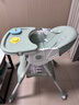 嘻优米宝宝餐椅儿童餐桌椅婴幼儿可折叠便携防侧翻多功能可调节吃饭座椅 晨雾绿【一键折叠】【靠背可躺】 实拍图