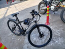 EG7山地自行车成人学生变速越野单车双减震赛车26寸青少年男女 辐条【加厚防滑轮-更安全】黑白 26寸21速【适合：160-180CM】 实拍图