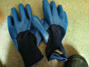 星宇 浸胶劳保手套 优耐保半挂乳胶压纹防滑耐用 工业工地工作木工钢筋工建筑防护手套 6付 蓝色 A698【升级款更防水】 实拍图
