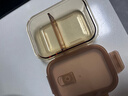 希乐扣Cilock耐热玻璃饭盒上班族带饭冰箱保鲜盒微波加热餐盒 琥珀中长分隔700 实拍图