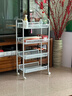 聚骊汇宿舍小推车置物架寝室书桌下小书架可移动带轮零食多层夹缝收纳柜 4层白-豪华加厚【滑轮+挂钩】 实拍图