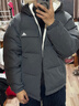 adidas 600蓬拒水保暖双面穿休闲连帽鸭绒羽绒服男女秋冬阿迪达斯   深灰色   M 实拍图