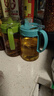 茶花大号带盖玻璃油壶防漏油罐醋壶 酱油瓶调味瓶厨房用品 550ml蓝色(大号1个) 实拍图