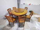 歆菲逸 实木餐桌家用大圆桌带转盘餐桌椅子全套饭桌中式圆桌餐厅桌子 1.5米餐桌+6椅带转盘 实拍图