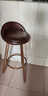 弗拉基米北欧吧台椅风轻奢靠背凳子前台椅子酒吧专用椅家用高脚凳吧椅吧凳 棕色布艺--红花梨纹A129 #60CM 精钢稳固凳腿 实拍图