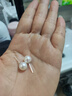 周大生【新年礼物】淡水珍珠耳钉925银耳饰高级简约送女友珠径约8.5-9mm 实拍图