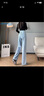 真维斯（Jeanswest）牛仔裤女2025秋季显瘦高腰拖地直筒宽松阔腿裤潮流百搭浅蓝L 实拍图