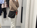 裘真【圣诞礼物】【明星同款】植鞣胎牛皮腋下经典hobo包通勤真皮女包 咖啡色-小号(胎牛皮版) 小包/大包 实拍图