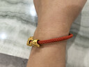 周生生【细绳】串珠3mm细版手绳转运珠皮绳男女定价不锈钢绳-珊瑚红 Y17 实拍图