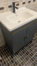 优莱可可落地式浴室柜陶瓷一体盆洗手盆柜组合卫生间洗脸盆洗漱台池太空铝 绅士灰落地大门加镜子50cm 实拍图