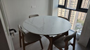 采薇 岩板实木餐桌家用餐桌椅现代简约小户型伸缩饭桌方变圆餐桌 1.35米猫耳朵餐桌+4椅 实拍图