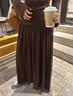 UR2025冬季新款女装简约休闲纯色超宽松高腰A字半裙UWB550004 实拍图