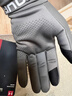 UNDER ARMOUR骑行手套冬季男女保暖加绒电动摩托车防寒触屏运动滑雪手套 灰色L 实拍图