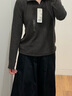 优衣库男装柔滑弹力摇粒绒半拉链套头衫/长袖481184 08 深灰色 XS 实拍图