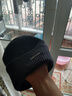 CACUSS纯羊毛毛线帽子男士秋冬加厚保暖护耳帽大头围套头针织帽黑深灰 实拍图