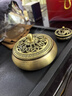 铜香炉黄铜熏香炉檀香家用室内沉香艾草艾灸焚香香薰炉蚊香盘托盒 【平底】铜香炉+48盘沉香 实拍图