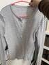 优衣库女装罗纹亨利领T恤/长袖修身短款内搭打底479591 487908 479591/02浅灰色 S 实拍图