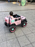 爵士酷派牧马人儿童电动车可坐大人宝宝四驱越野车男女孩遥控玩具电动汽车 至尊+粉色+皮座+发光软轮+12V14A超威电瓶 实拍图