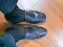 红蜻蜓男鞋秋冬款男士商务皮鞋一脚蹬休闲皮鞋牛皮爸爸鞋男鞋子WTA7742 黑色升级版_偏大1码 41 实拍图