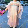 安妮优儿女童汉服中秋节中国风唐装连衣裙超仙襦裙子古风公主裙 粉色 110 实拍图