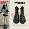 回力（Warrior）官方马丁靴女鞋秋冬保暖高帮英伦风厚底靴子女士潮流百搭皮靴38 实拍图