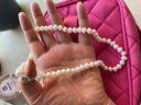 周六福S925银扣淡水珍珠项链妈妈生日礼物 扁圆7.5-8.5mm 45cm 实拍图