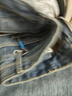 真维斯（Jeanswest）复古蓝阔腿牛仔裤女款秋冬新款高腰垂感直筒宽松小个子拖地裤子女 复古色九分【加绒】 L 实拍图