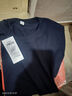 重磅纯棉短袖t恤男高档纯色印花休闲基础款内搭半袖打底衫 深蓝 XL  140-155斤 实拍图