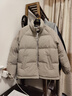 马登工装美式休闲90白鸭绒羽绒服男户外防风外套冬季男士保暖面包服 浅灰色 【立领羽绒服短款/加厚防寒服/男款羽绒服】 M 实拍图