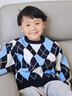 巴拉巴拉儿童毛衣男童女童2024秋冬宽松针织衫撞色菱格毛衫潮208424103105 实拍图